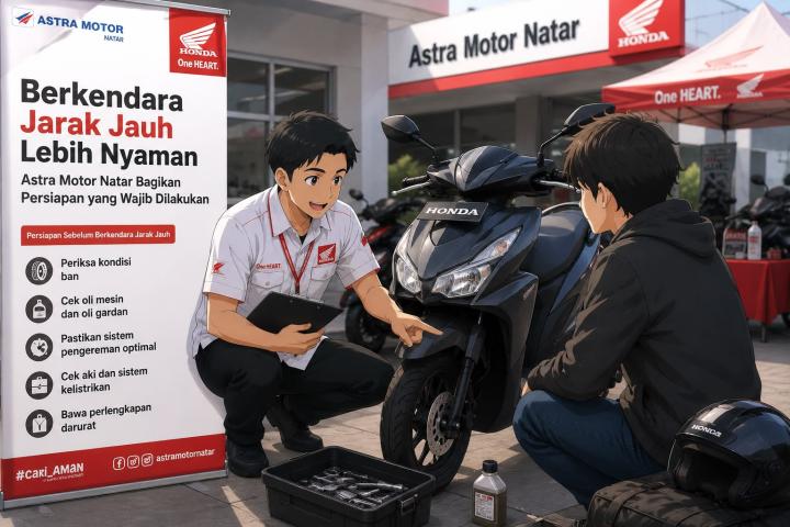 Berkendara Jarak Jauh Lebih Nyaman, Astra Motor Natar Bagikan Persiapan yang Wajib Dilakukan 